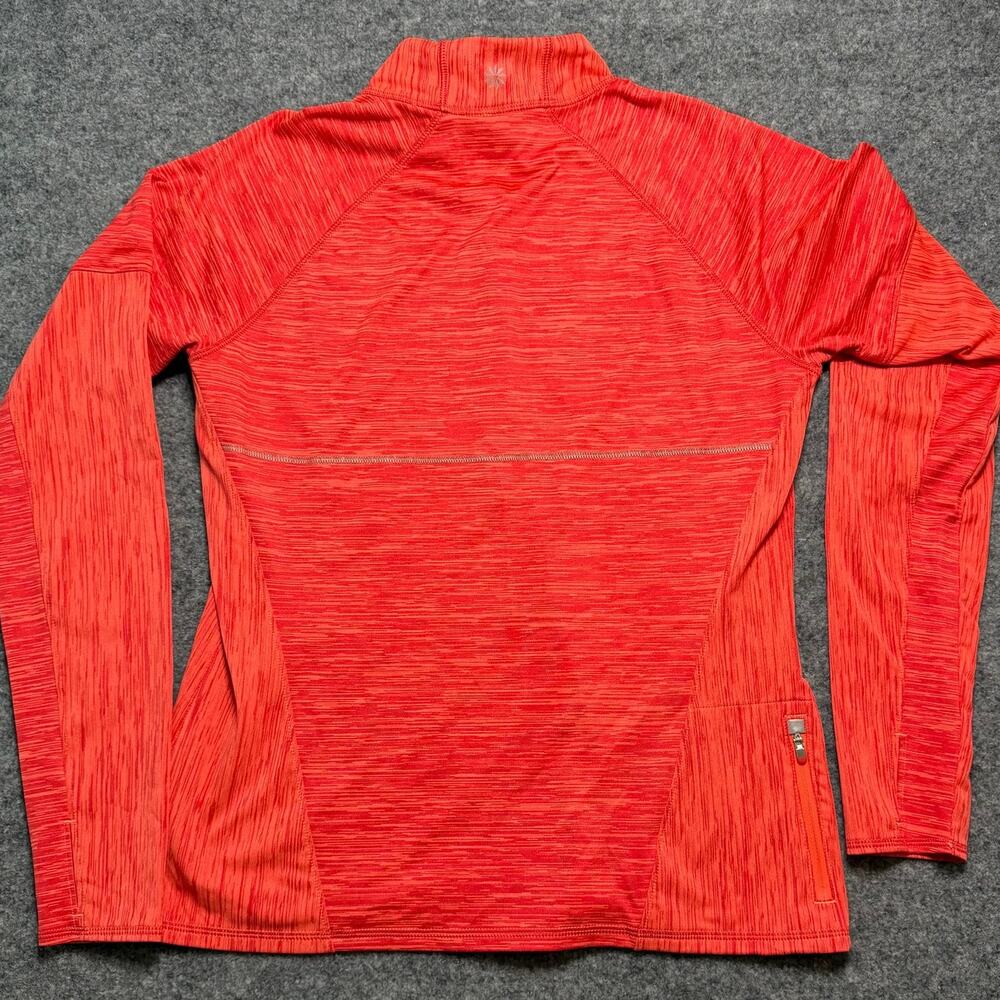 Athleta 1/2 Zip Pullover Women Coral Orange Space Dye Running Top Size Large - Picture 8 of 8